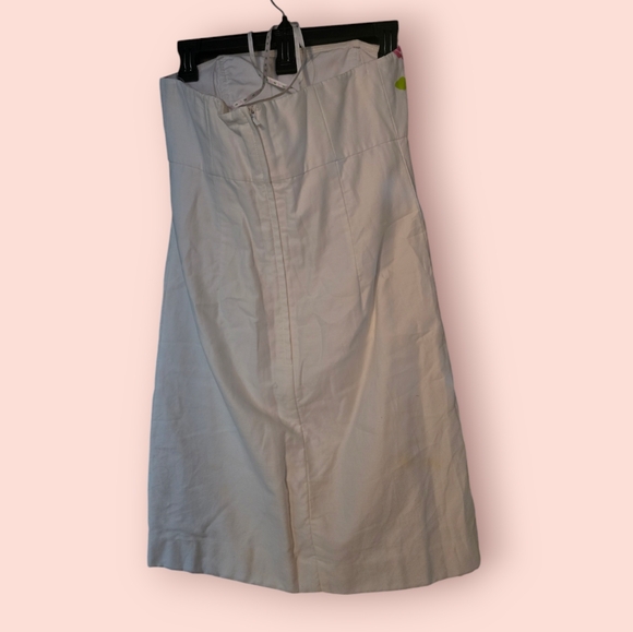 Lilly Pulitzer Bowen Rose Print Strapless Dress Floral A-line Strapless White 4 - Picture 2 of 3